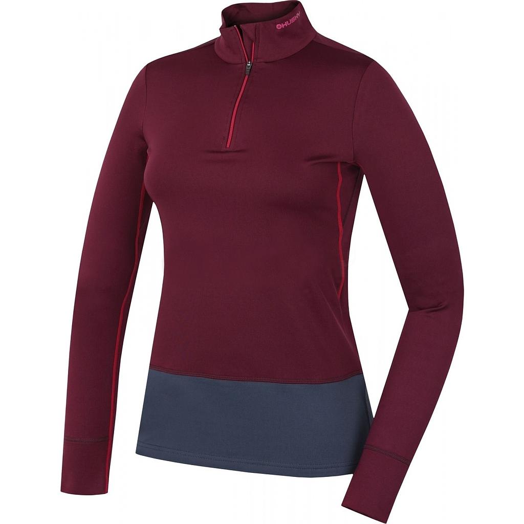 Dámske termo tričko Husky Active Winter Long s dlhými rukávmi a zipsom figové XL